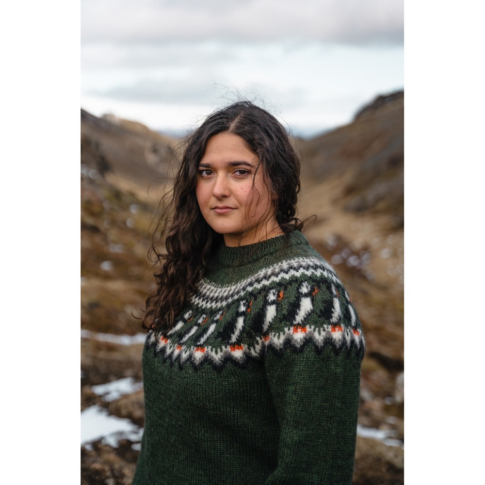 Icewear Iceland Lundi Puffin Wool Sweater Nordic Fair Isle Lopapeysa Chunky Knit